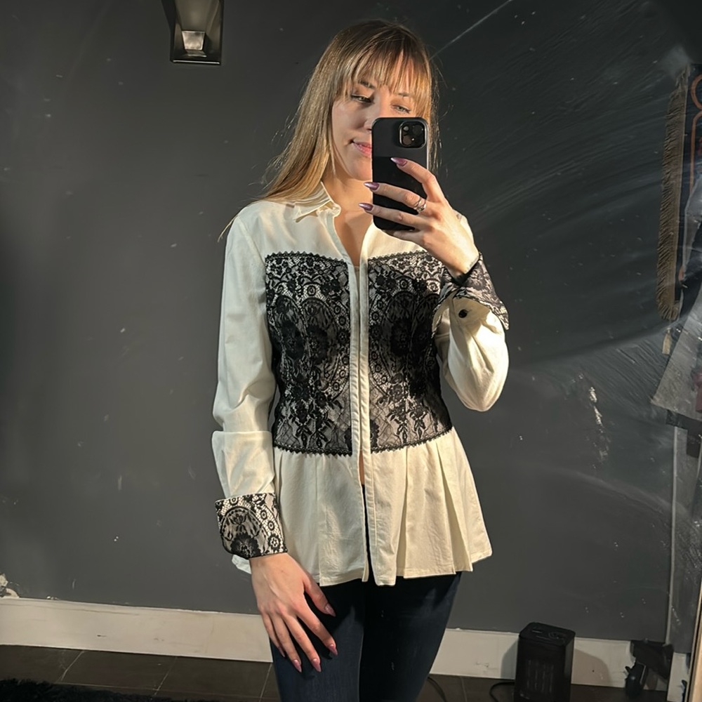 Black lace corset top